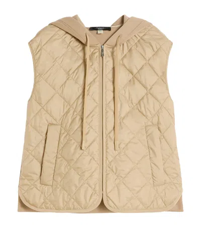 Weekend Max Mara Padded Quilted Gilet In Beige