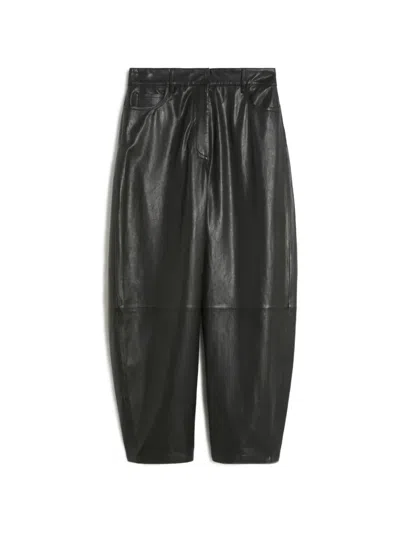Weekend Max Mara Pagano Leather Trousers In Black