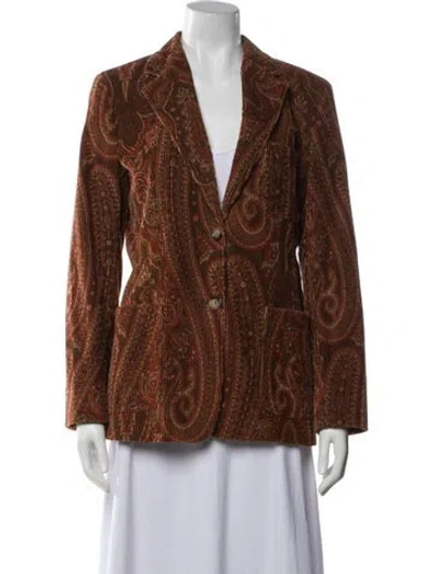 Pre-owned Weekend Max Mara Paisley Print Blazer In Brown