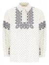 Weekend Max Mara Omens Ivory Adda Printed Cotton-poplin Shirt In Neutral