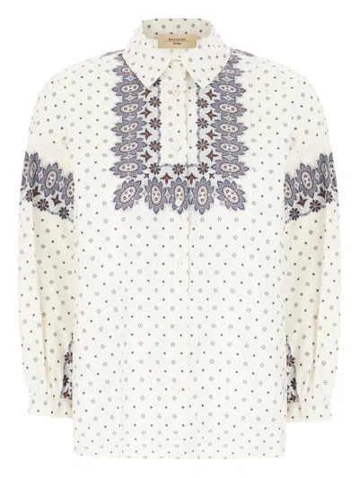 Weekend Max Mara Paisley-print Button-down Shirt In White