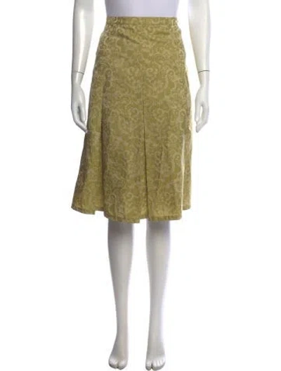 Pre-owned Weekend Max Mara Paisley Print Midi Length Skirt W/ Tags In Green