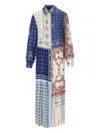 Weekend Max Mara Omens Light Blue Zuai Printed Woven Midi Dress In Blue