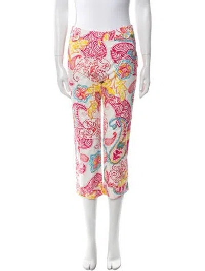 Pre-owned Weekend Max Mara Paisley Print Straight Leg Pants In Neutral