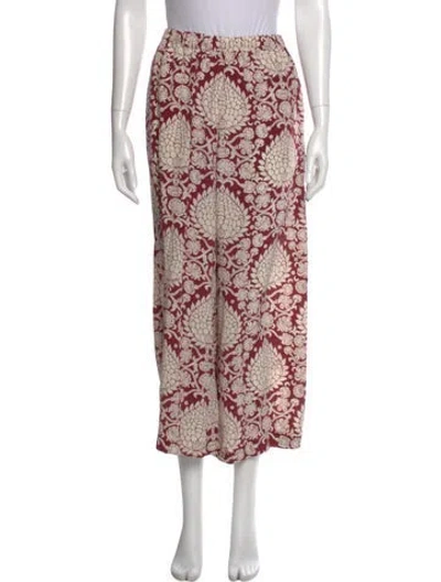 Pre-owned Weekend Max Mara Paisley Print Wide Leg Pants In Burgundy