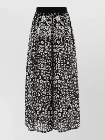 Weekend Max Mara Palanca Cotton Skirt High Waist Midi In Black