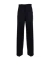 Weekend Max Mara Palazzo Trousers In Wool Canvas In Nero