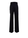 Weekend Max Mara Palazzo Trousers In Wool Canvas In Nero