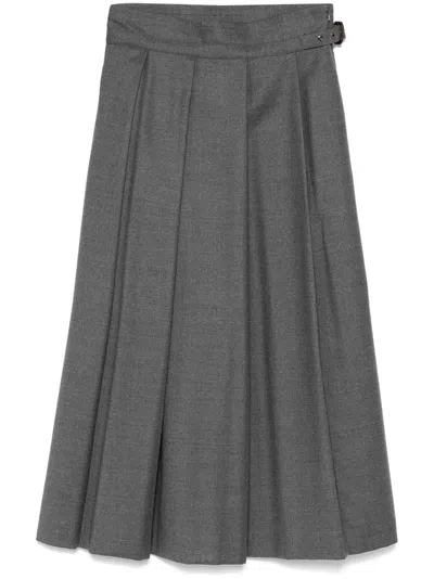 Weekend Max Mara Palk Midi Skirt In Grey