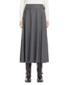 Weekend Max Mara Palk Pleated Wool Blend Midi Skirt In Medium Grey