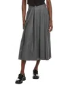 Weekend Max Mara Palk Wool-blend Midi Skirt In Gray