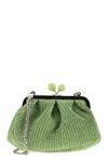 Weekend Max Mara Pasticcino Palmas Small Emerald Green Clutch Bag