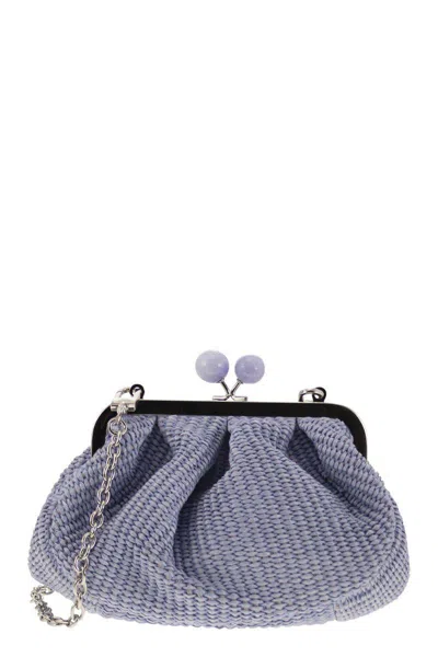 Weekend Max Mara Palmas - Raffia-effect Pastry Bag In Blue