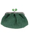 Weekend Max Mara Small Raffia-effect Pasticcino Bag In Green