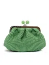 Weekend Max Mara Pasticcino Palmas Small Emerald Green Clutch Bag