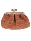 Weekend Max Mara Small Raffia-effect Pasticcino Bag In Rust