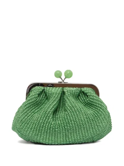 Weekend Max Mara Palmas Woven Clutch Bag In Green