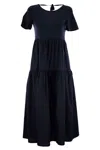 Weekend Max Mara Maxi Jersey And Poplin Dress In In Blue