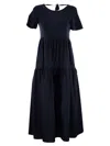 Weekend Max Mara Maxi Jersey And Poplin Dress In In Blue