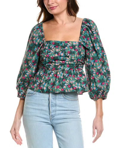 Weekend Max Mara Woman Top Green Size 14 Cotton In Multi