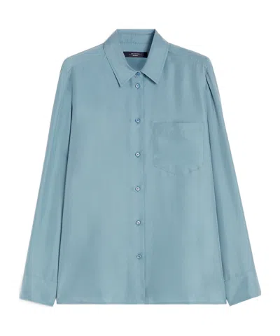 Weekend Max Mara Pamir Long-sleeved Shirt In Blue