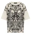 Weekend Max Mara T-shirt In Seta Stampata E Jersey In Beige