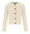 Weekend Max Mara Panaria Button-up Crewneck Cardigan In Ecru