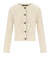 Weekend Max Mara Panaria Button-up Crewneck Cardigan In Beige