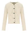 Weekend Max Mara Panaria Button-up Crewneck Cardigan In Beige