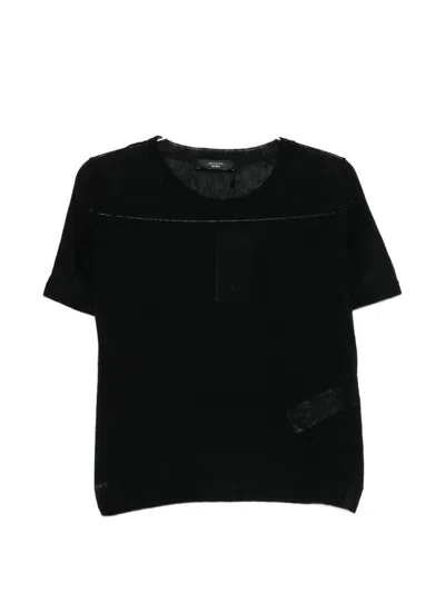 Weekend Max Mara Pancone Crew Neck Top In Black