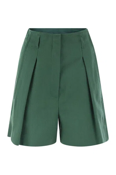 WEEKEND MAX MARA WEEKEND MAX MARA PANDORO - COTTON BERMUDA SHORTS WITH DARTS