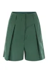 Weekend Max Mara Pandoro - Cotton Bermuda Shorts With Darts In Green