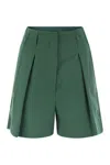 Weekend Max Mara Pandoro - Cotton Bermuda Shorts With Darts In Green