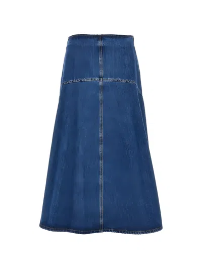 Weekend Max Mara Panelled A-line Skirt In Blue