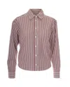 Weekend Max Mara Camicia Panetto Riga Pari Terracotta In Burgundy
