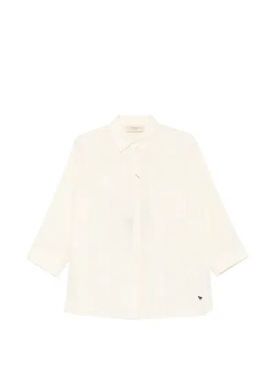 Weekend Max Mara Panetto Vertical-stripe Chest-pocket Shirt In Neutral