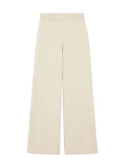 Weekend Max Mara Wide Knit Tennis Trousers In Neutral