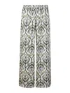 Weekend Max Mara Eusebio Trousers In Printed Silk Twill In White