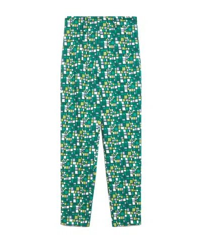 Weekend Max Mara Pantalon En Coton Stretch Imprimé In Green