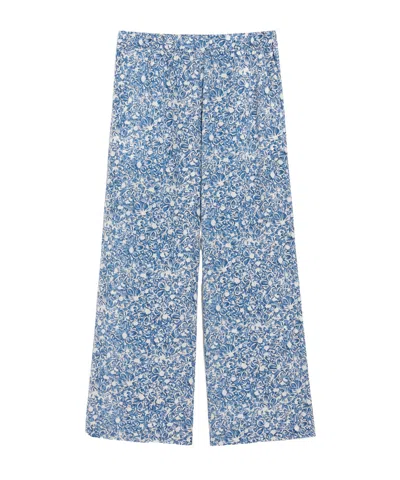 Weekend Max Mara Pantalon En Crêpe De Chine De Soie In Blue