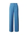 WEEKEND MAX MARA PALAZZO TROUSERS IN AIR FORCE WOOL CANVAS
