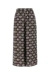 Weekend Max Mara Printed Wide Leg Trousers In Black