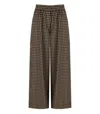 Weekend Max Mara Wool Blend Ebe Wide-leg Pant With Embroidery In Brown