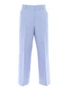 Weekend Max Mara Zircone Linen-blend Tailored Pants In Blue