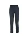 WEEKEND MAX MARA NAVY BLUE COTTON TROUSERS