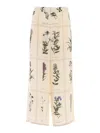 Weekend Max Mara Printed Silk Lory Wide-leg Pant In White