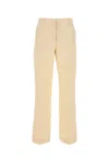 Weekend Max Mara Linen Pant With Belt Loops And Front Crease In Yellow
