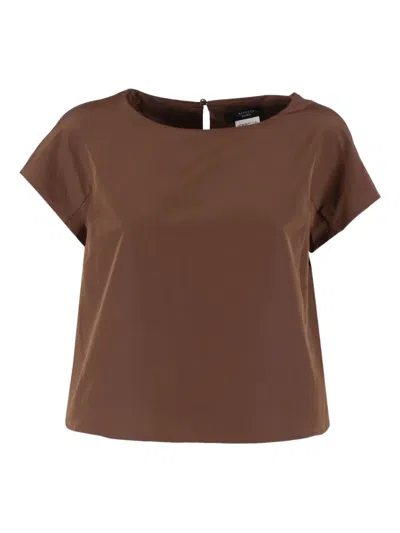 Weekend Max Mara Parana Short-sleeve Top In Brown