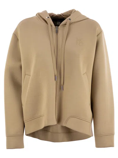 Weekend Max Mara Parsec Viscose Hoodie In Beige