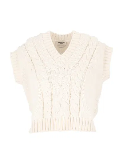 Weekend Max Mara Pascia Knitted Vest In White